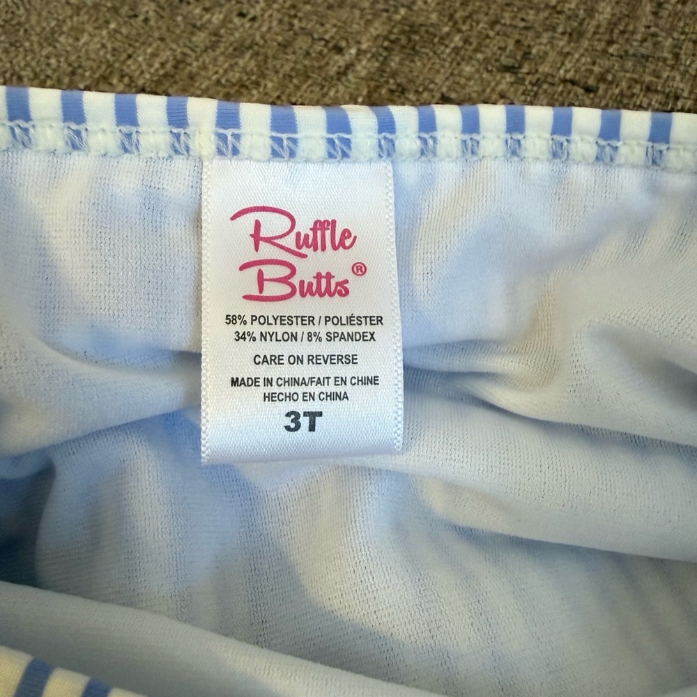 ❣️🆕Ruffle Butts Skirt Swimsuit Bottom Blue & White Seersucker Preppy Swimwear❣️ - Picture 6 of 7